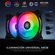 thumbnail image 3 of Kit 3 Ventiladores Gamer XTREME PC GAMING Air Force 120mm ARGB 1500RPM Hub 12 Control Negro CFXTAQ120BK, 3 of 6