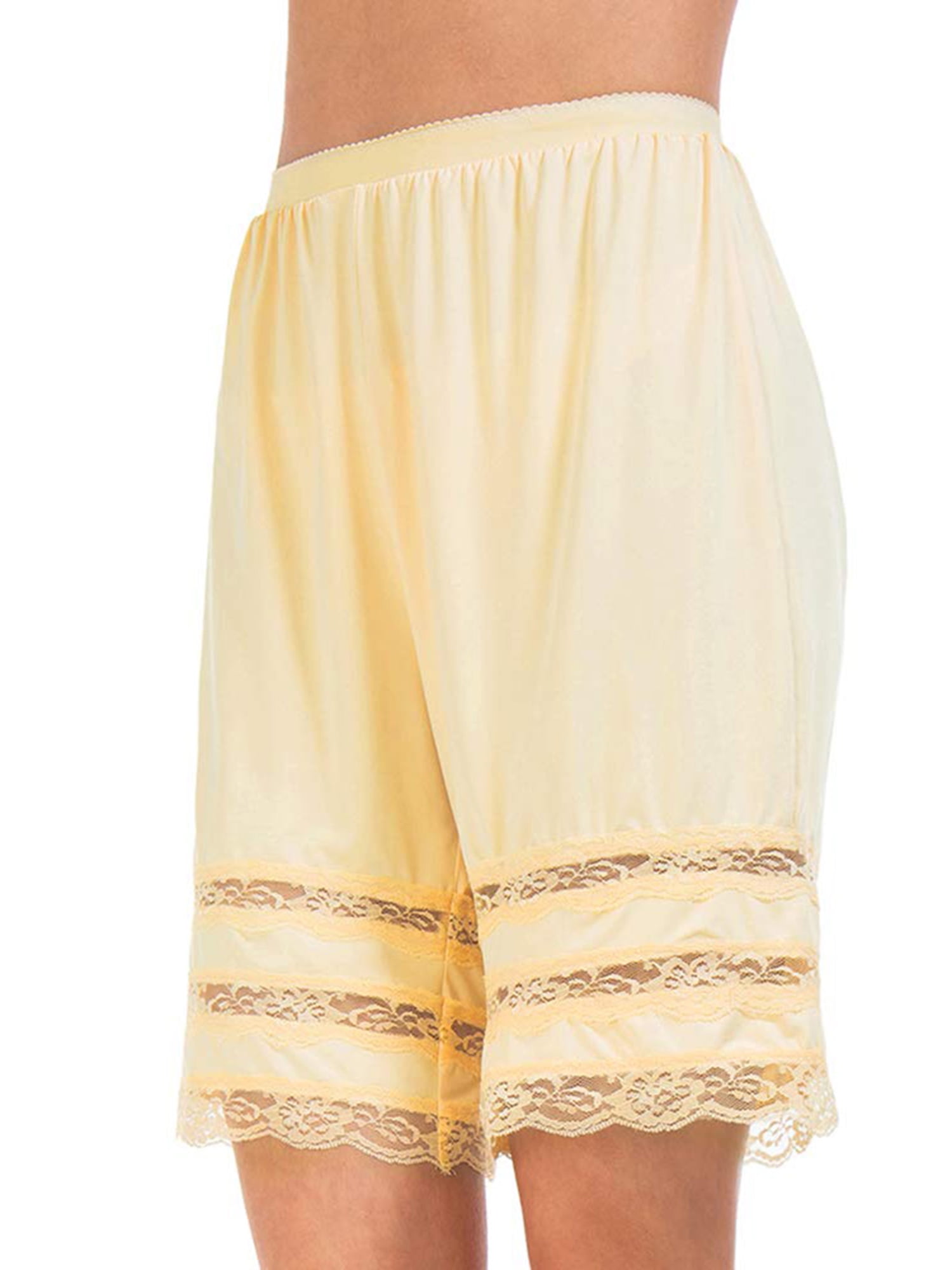 Women Culottes Slip Elastic Waist Lace Snipit Pettipants Bloomer Half