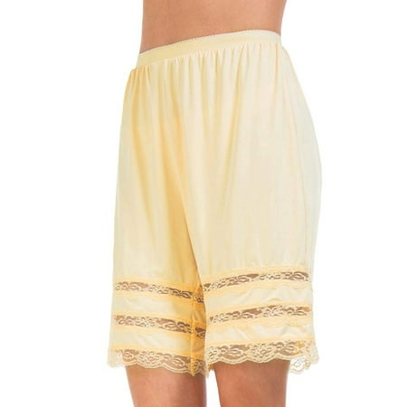 Rdhnmea Women Half Slip Shorts Elastic Waist Lace Patchwork Bloomers Loose Summer Pajama Shorts Sleepwear for Split Skirt Lace Pettipants Snip