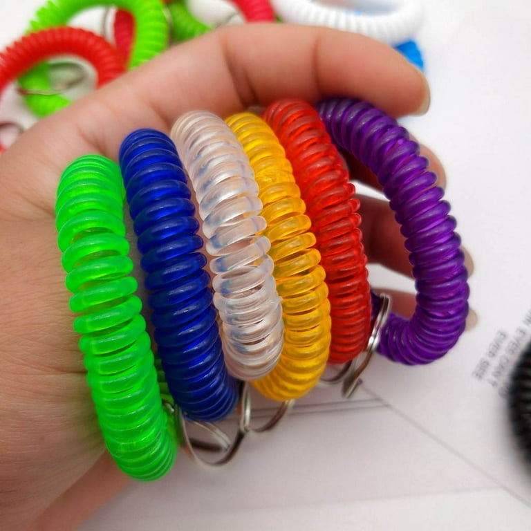 Elastic Wrist Key Band Key Chain - Bulk Assorted Colors