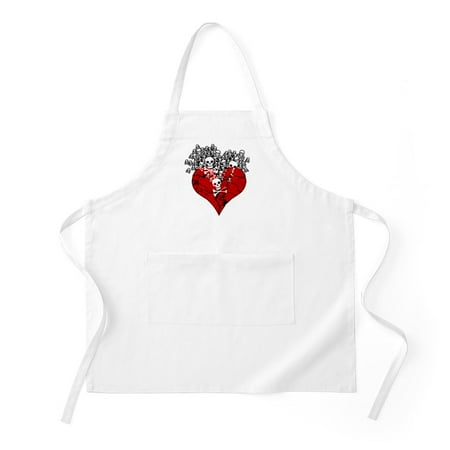 

CafePress - Broken Heart With Skulls - Kitchen Apron with Pockets Grilling Apron Baking Apron