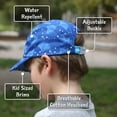 thumbnail image 3 of JAN & JUL Boys' Quick Dry Sun Cap, UPF 50 Water Resistant Toddler Beach Hat (Manta Ray, L: 2-5 Years), 3 of 5