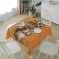 thumbnail image 6 of Orange Squirrel Hello Fall Table Cloth Waterproof Tablecloths, Maple Leaf Thanksgiving Tablecloth Dining Table Cover for Kitchen Party Tabletop Outdoor, Square Tablecloth 54x54 Inch, 6 of 9