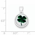 thumbnail image 2 of 925 Sterling Silver 4 Leaf Clover Clear Enamel Pendant, 2 of 5