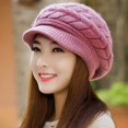 thumbnail image 1 of Gorro de invierno para niños, moda coreana, gorro de lana Joker, boina con lengüeta de pato y gorro de punto cálido acolchado de terciopelo, 1 of 6