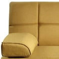 thumbnail image 2 of Benzara Gina Adjustable Fabric Futon Sofa Bed with Tapered Legs in Yellow, 2 of 6