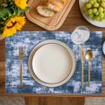 thumbnail image 4 of Navy Blue Ombre Placemats Set of 4, Gradient Abstract Art Vintage Placemats for Dining Table, Place Mats for Kitchen Tabletop, Waterproof Wipeable Dining Table Mats Set, 4 of 9