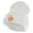 White, variant on Small Basketball Iron on Patched 12 Inch Long Knitted Beanie - White OSFM