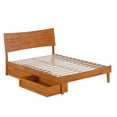 thumbnail image 2 of Phoenix Full Size Solid Wood Platform Bed with Drawers in Light Toffee, 2 of 14