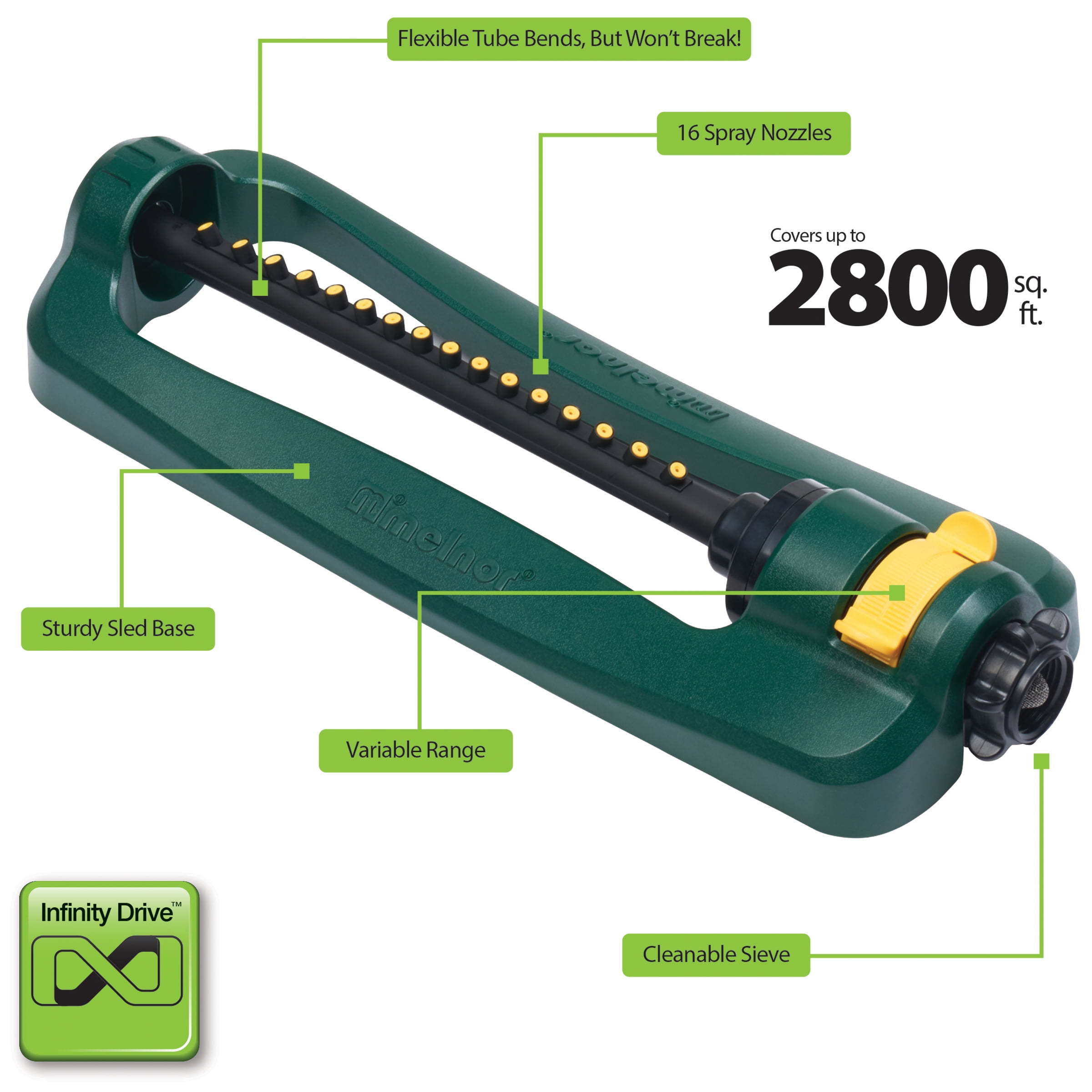 Melnor Turbo Oscillating Sprinkler 2800 Sq.ft.
