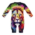 thumbnail image 3 of Romper AuHomeA Painting Lion para bebés recién nacidos de 6 a 9 m, unisex, algodón, 3 of 7