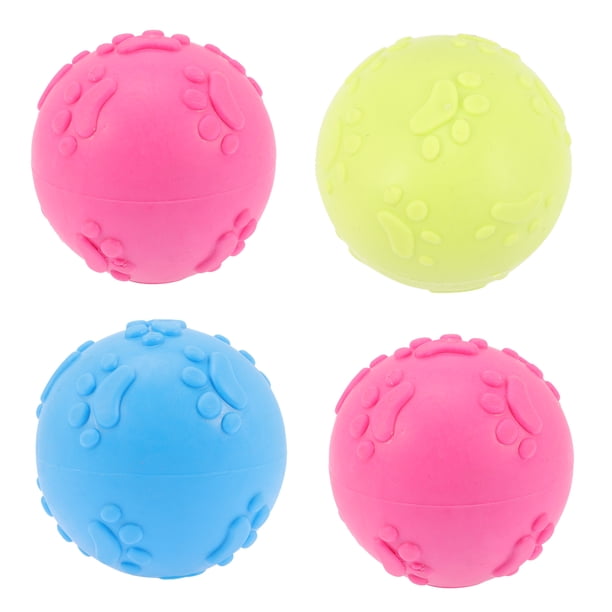 GOOHOCHY 4 pelotas de juguete para perros con sonido chirriante para limpiar los dientes, juguetes para perros masticadores agresivos.