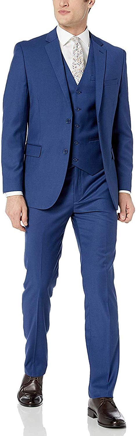 Men's Dress Coat Caravelli   Long Jacket 2 Buttons Style Men's Carcoat ~Three Quarter Navy Long Men's Dress Topcoat -  Winter coat