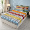 thumbnail image 3 of Homewish Contemporary Striped Zipper Twin Comforter Sets with Fitted Sheet and 2 Pillowcases, Colorful Silver Zipper Bedding Set, 3 of 7