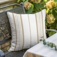 thumbnail image 3 of Throw Pillow Covers, Beige Vertical Stripes 16x16 Pillow Covers for Couch/Sofa/Bed, Geometric Farmhouse Striped Decorative Square Linen Cushion Pillowcase for Home Decor, 3 of 9