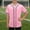 A05 Pink, variant on WPPGONE Boys Button Down Baseball Shirt Short Sleeve V Neck Athletic Jersey Tops Contrast Piping Solid Color Active Sports Tee Summer Team Playwear Classic Clothes