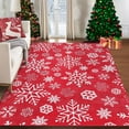 thumbnail image 1 of Area Rugs Washable Christmas Rug  Xmas Holiday Large Area Rug Non Shedding Soft  Christmas Snow Print Solid Rugs for Nursery, Red, 1 of 10