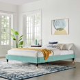thumbnail image 2 of Platform Bed Frame, King Size, Velvet, Blue, Modern Contemporary Urban Design, Bedroom Master Guest Suite, 2 of 6
