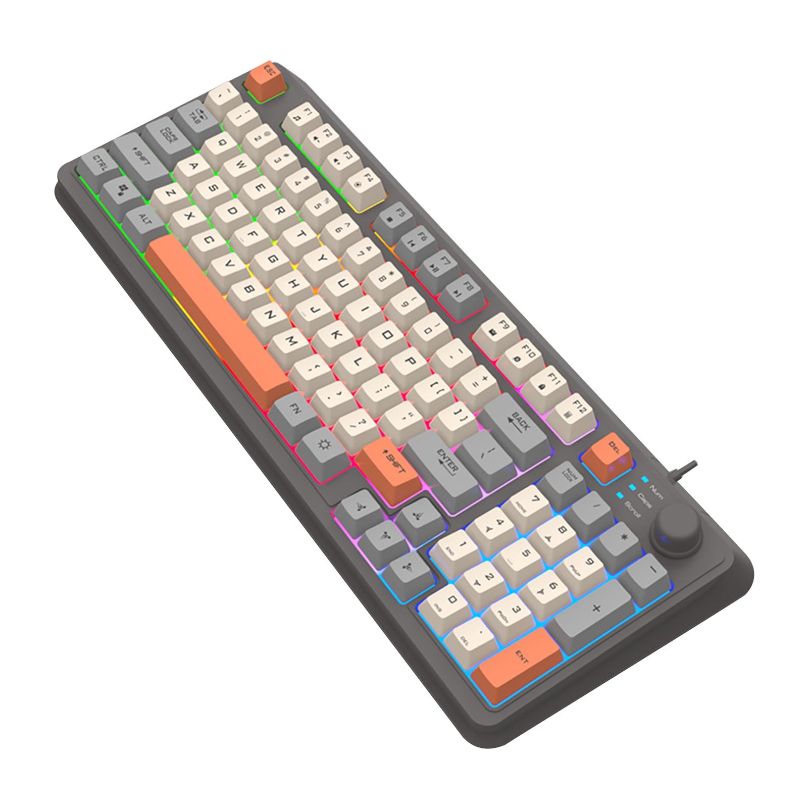 Gaming Keyboard 104 Keys Wired USB Colorful RGB Backlight Keyboard Cable Game Mixed Light Green Mechanical Keyboard, Keyboard