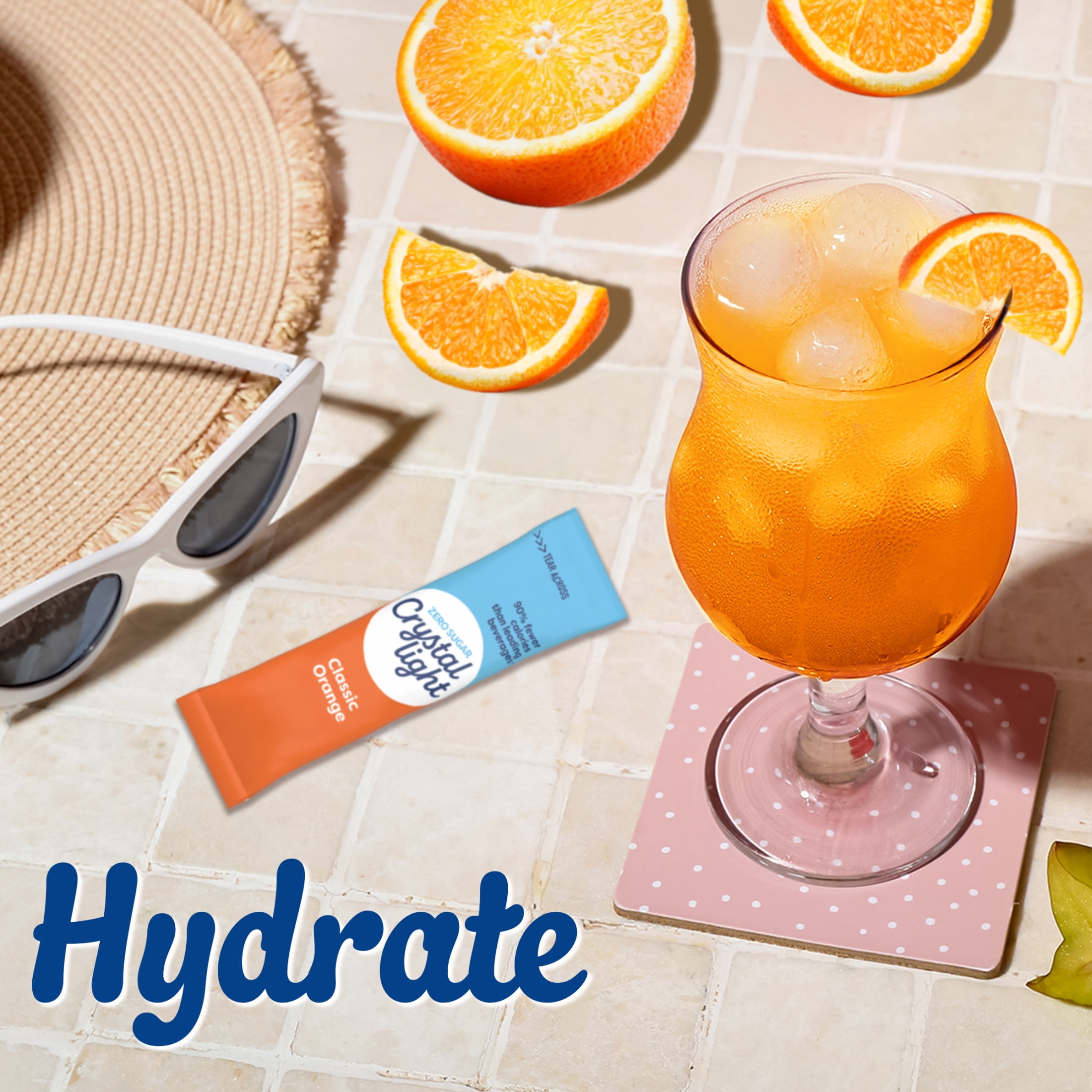 Crystal Light Drink Mix, 5 Pitcher Packets, for Flavorful Hydration and Shareable Refreshment, Classic Orange Natural Flavor, Zero Sugar, Low Calorie, 2.5 oz