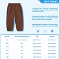 thumbnail image 3 of Alvivi Kids Solid Color Cotton Linen Elastic Long Harem Pants Boys Girl Casual Bloomer Trousers Brown 7-8, 3 of 3
