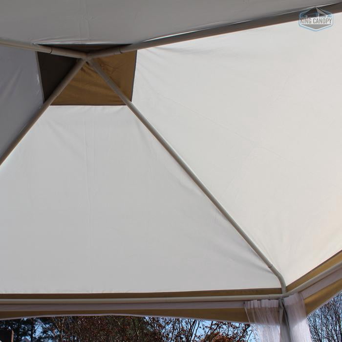 King Canopy Garden Party Backyard Gazebo 13'x13' 4-Leg, Caramel Crème