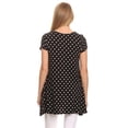 thumbnail image 4 of Women's Short Sleeve Polka Dot Round Neck Casual Pockets Blouse Top, 4 of 5