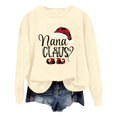 thumbnail image 1 of Kcodviy Veste Décontractée à Manches Longues pour Femmes, Imprimé de Noël, Col Rond, Manches Colorées, Chandail à Capuchon (1), 1 of 5