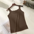 thumbnail image 5 of Endives Women's Camisole Top Lace Trim Sleeveless Tank Top Base Layer Daily Wear Inner Wear Coffee, 5 of 5
