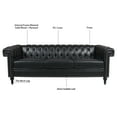 thumbnail image 4 of Chesterfield 3 Seaters Faux Leather Sofa, Upholstered Button Tufted Couch with Nailhead Trim Square Arms Removable Cushions and Solid Wood Legs, for Living Room Office Apartment, 4 of 16