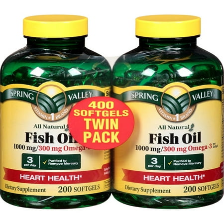 Spring Valley Fish Oil, 1000mg, 400 Count (2x200ct)