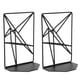 thumbnail image 1 of Libro de geometría sólida-2 piezas Soportes de libro de geometría sólida Escritorio hueco de metal Estante antideslizante para sujetalibros Negro resistente, 1 of 5