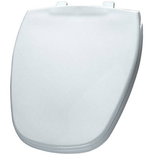 Bemis Round Plastic Toilet Seat in White fits Eljer Emblem with Top