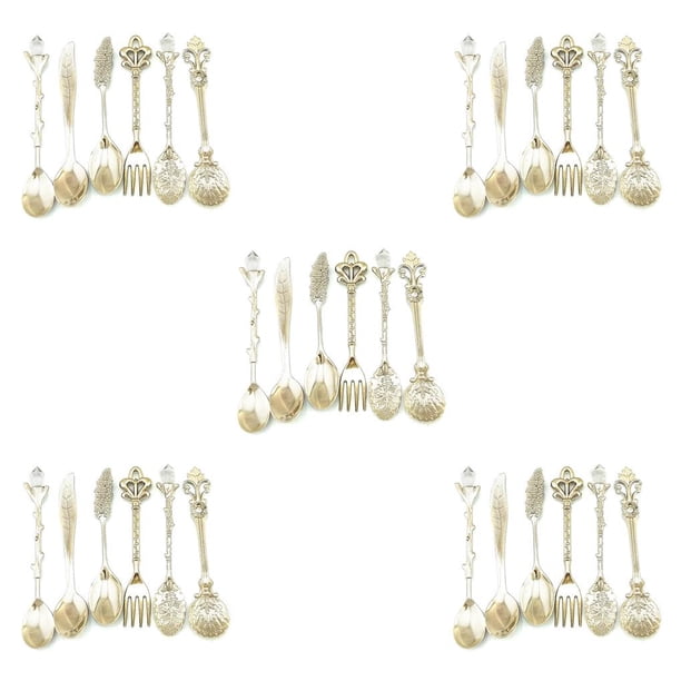 Toystoory De vajilla Retro, tenedor, cuchara de aleación, cuchara de cocina, cucharón de cocina, cucharilla de doméstico, cubiertos Type5 NO5 Toystoory CBP022375