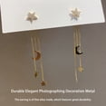 thumbnail image 4 of Minnieouse Pendientes de aleación de 2 piezas para mujer, exquisita estrella, Luna, borla larga, chicas, damas, citas, joyería en forma de gota, Type1 NO1, 4 of 6