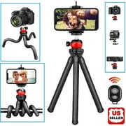 LINKPAL 12" Inch Flexible Camera Tripod with Rubberized Wrappable Legs & Quick Release Plate + Universal Smartphone Mount  All Smartphones