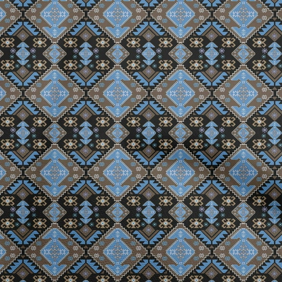 oneOone Polyester Spandex Black Fabric Asian Kilim Sewing Craft Projects Fabric Prints By Yard 56 Inch Wide