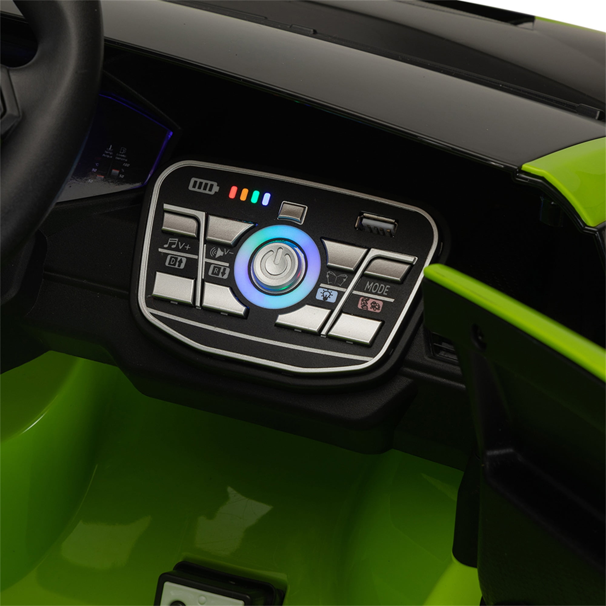 CIPACHO Kids Electric Ride On 12V Licensed Lamborghini Sto Battery Powered Sports Car Toy with 2 Speeds, Parent Control, Sound System, LED Headlights, Hydraulic Doors, Green