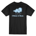 thumbnail image 1 of "I Make It Rain" Quote Raining Cloud Graphic Men's Black T-shirt, 1 of 1