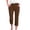 Coffee, variant on Women's Capri Leggings, Breathable Cotton Linen Blend Casual Pants with Drawstring Waist for Lounge, Yoga and Everyday Summer Wear