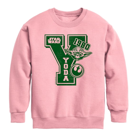 Star Wars - Yoda Letterman - Youth Boys Crew Fleece Sweatshirt