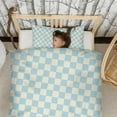 thumbnail image 3 of Green Checkered Duvet Cover and Pillowcase Set for Single Bedding, Bedroom Accessories for Kids Teens, 3 of 5