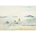thumbnail image 2 of Winslow Homer 14x11 Gold Ornate Wood Frame and Double Matted Museum Art Print Titled - Landscape with Deer in a Morning Haze (1892), 2 of 4