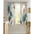 thumbnail image 4 of Teal Tulip Butterfly Sheer Curtains 54 Inch Length 2 Panels Set for Living Room/Bedroom, Beige Turquoise Floral Farmhouse Wooden Kitchen Curtains Grommet Curtains Window Treatments 42"x54"x2, 4 of 7