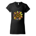 thumbnail image 3 of Sunflower Animal Print Fashion Womenâ€™s Standard V-Neck Tee, Black, Small, 3 of 5