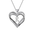 thumbnail image 2 of Valentines Day Gifts for Mom I Love You for Always and Forever Love Heart Pendent Necklace Mom Necklace Mama Necklace Silver Rhinestone Initial Necklaces for Women Mothers Day Gifts from Daughter K, 2 of 7