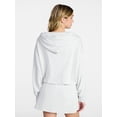 thumbnail image 3 of No Boundaries Bubble Hem Drawstring Hoodie, Women’s XXS-XXL, 3 of 5