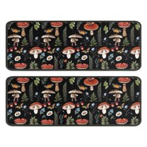 Kitchen Rugs Sets Of 2,Red Mushroom Snail Black Pattern Anti Fatigue Kitchen Mat Rugs Non Slip Washable,Decorative Kitchen Floor Mats for Kitchen,Sink,Laundry,17"x47" 17"x47"
