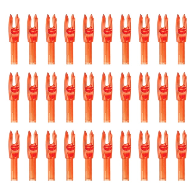 Uxcell Archery Arrows Nocks, Plastic Insert Arrow Nock Replacement Arrow Tails for Hunting Shooting Compound Recurve Transparent Orange