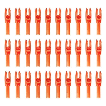 Uxcell Archery Arrows Nocks Plastic Insert Arrow Nock Replacement Arrow Tails for Hunting Shooting Compound Recurve Transparent Orange